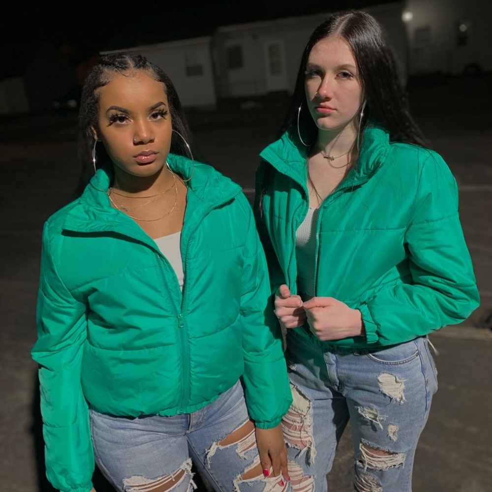 Teal Green puffer jacket